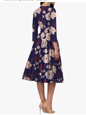 Amazon Midi Modest Dress With Cherry Pattern, Size XL